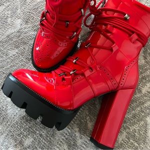 Azalea Wang Johnson - Red Bootie, Size 8